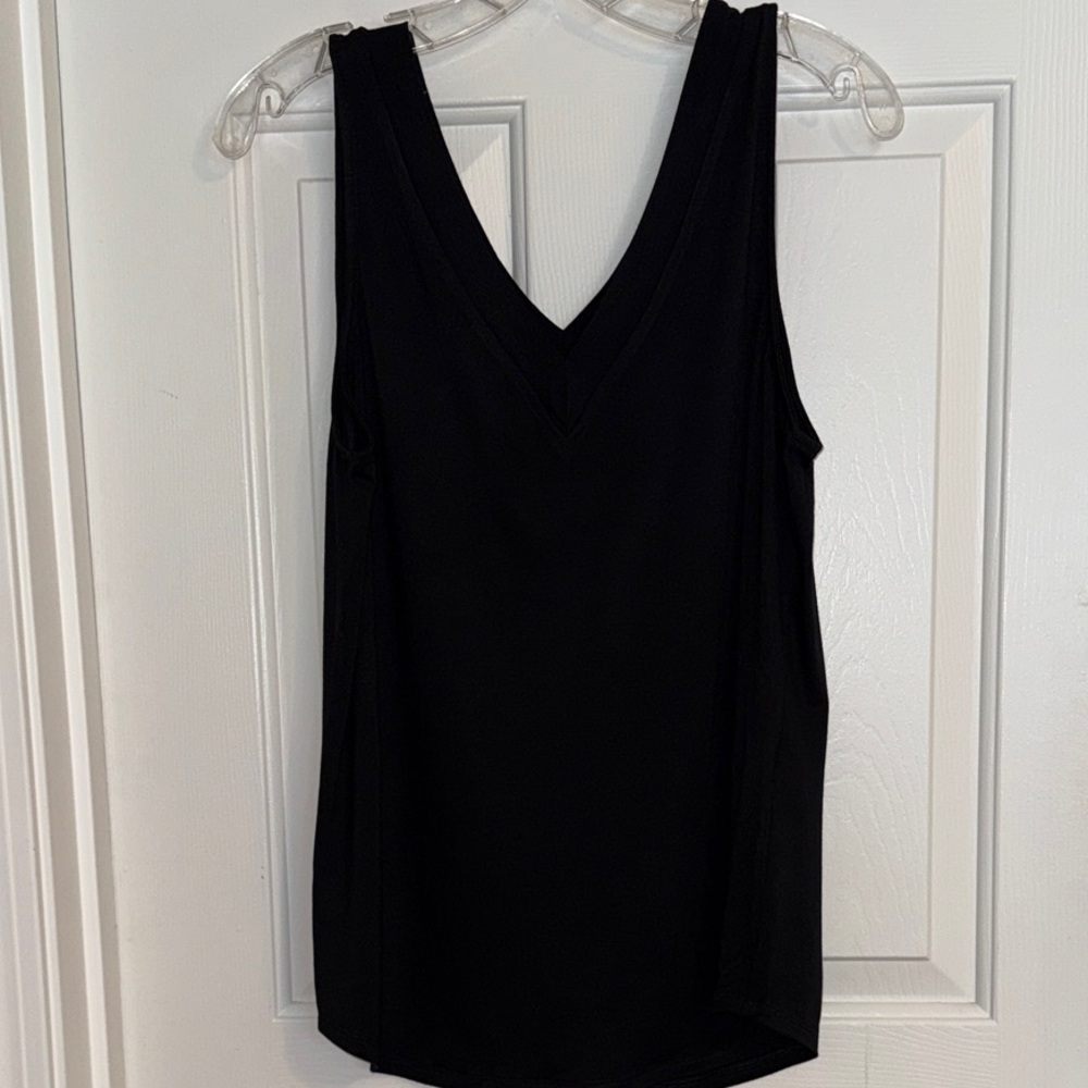 White House Black Market V-Neck Black Tank Top